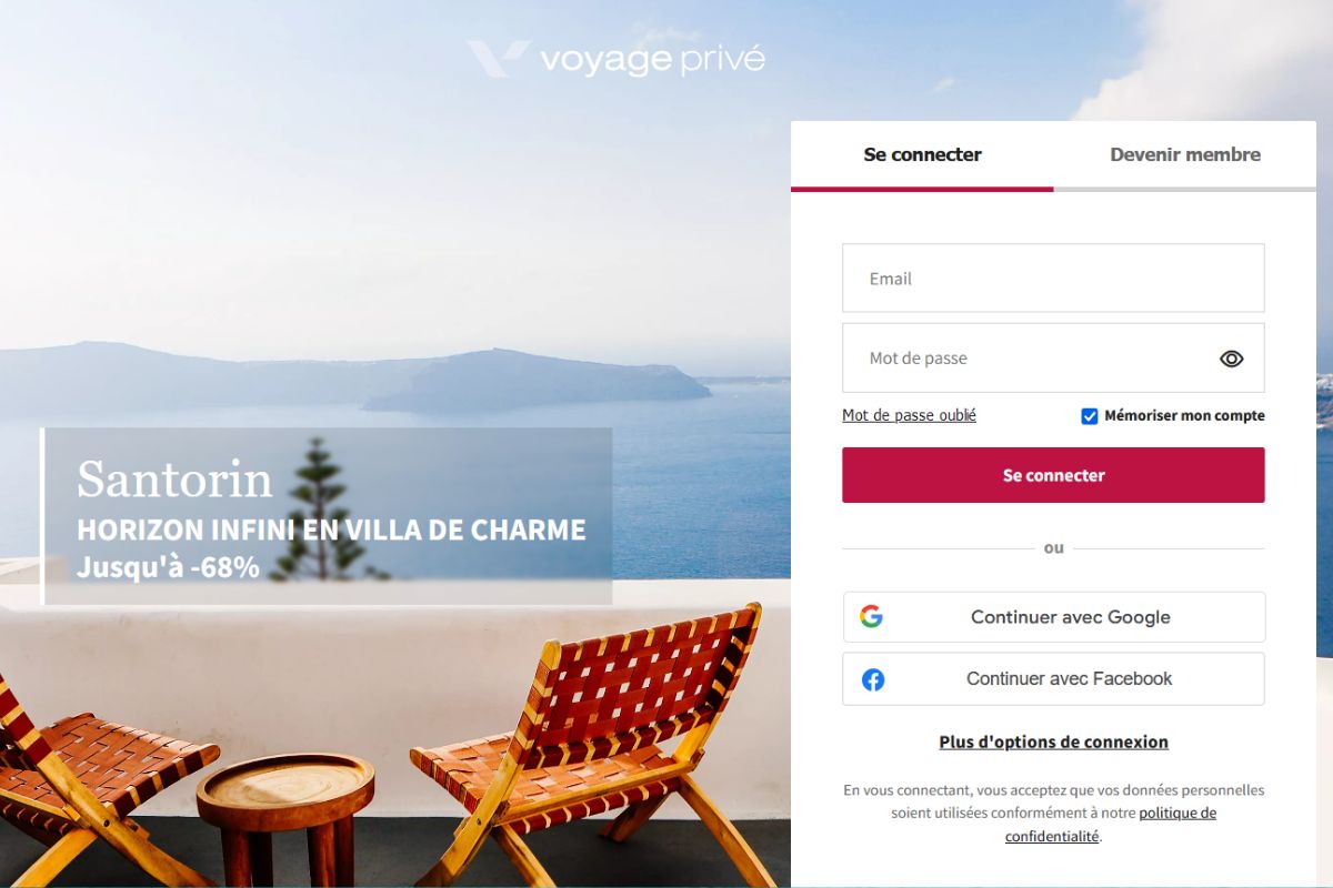 Voyage Privé devenir membre